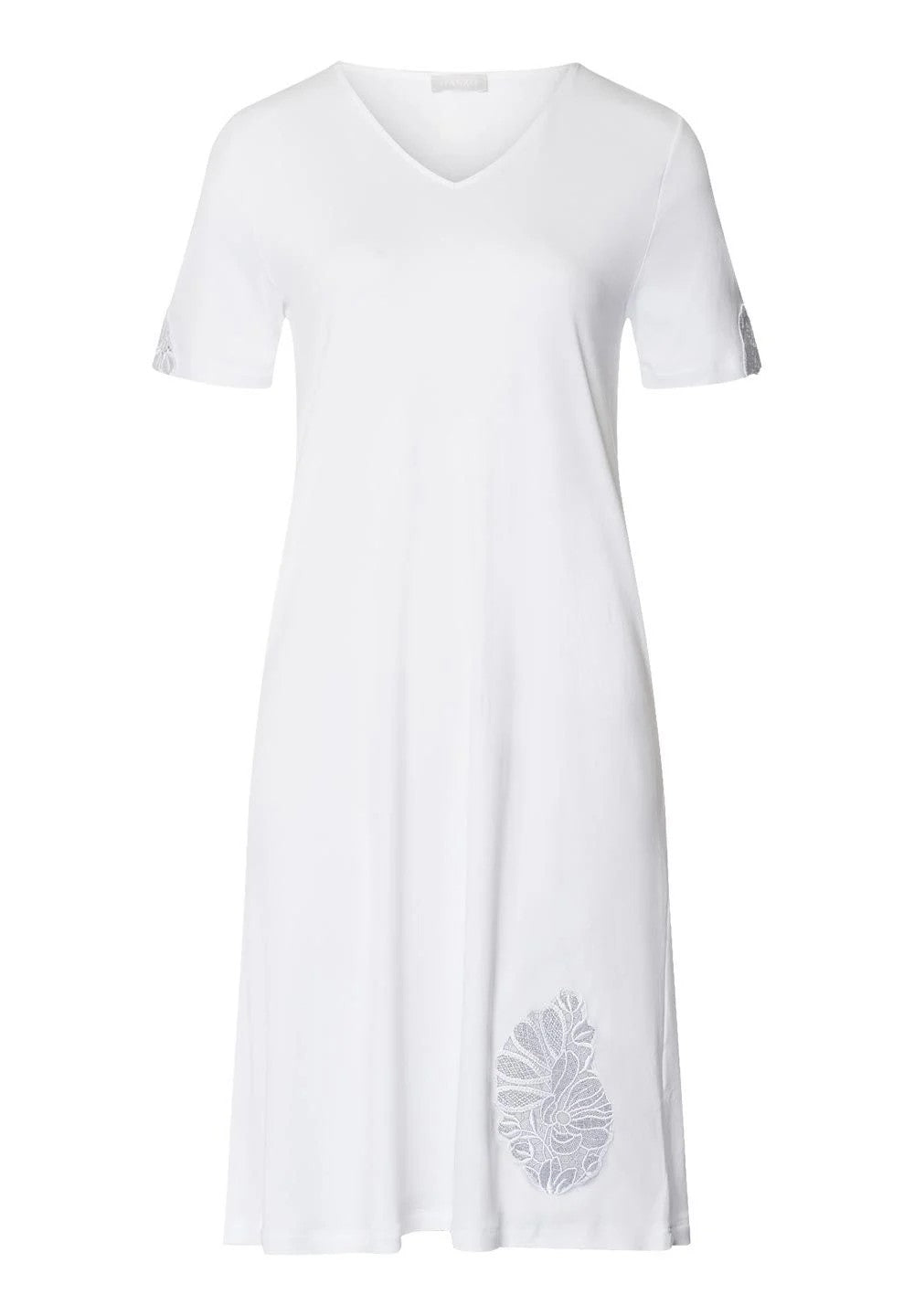 Belina NW Short Sleeves Nightdress 100 cm - White - 4