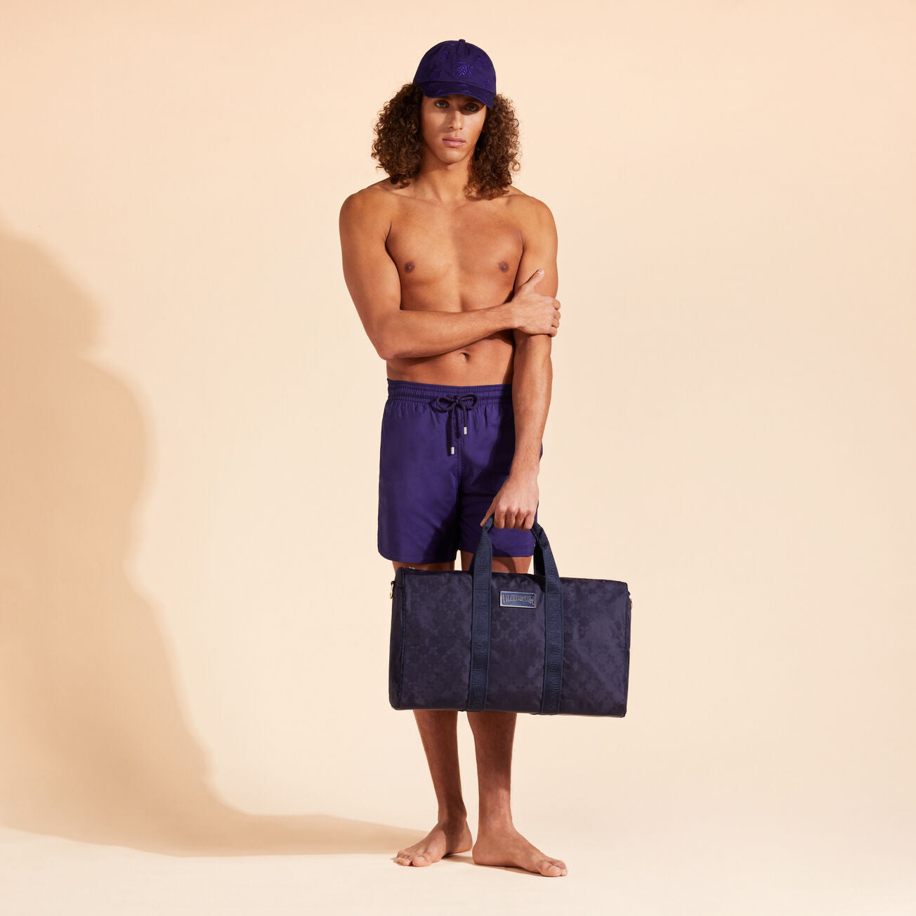 Travel 72h Bag Turtle Monogram Jacquard - Navy - 1