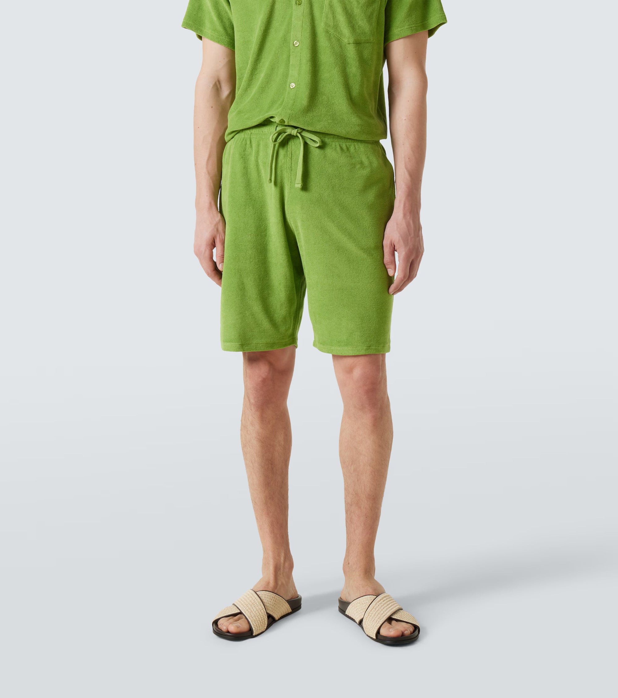 Terry Bermuda Shorts Solid - Green - 2
