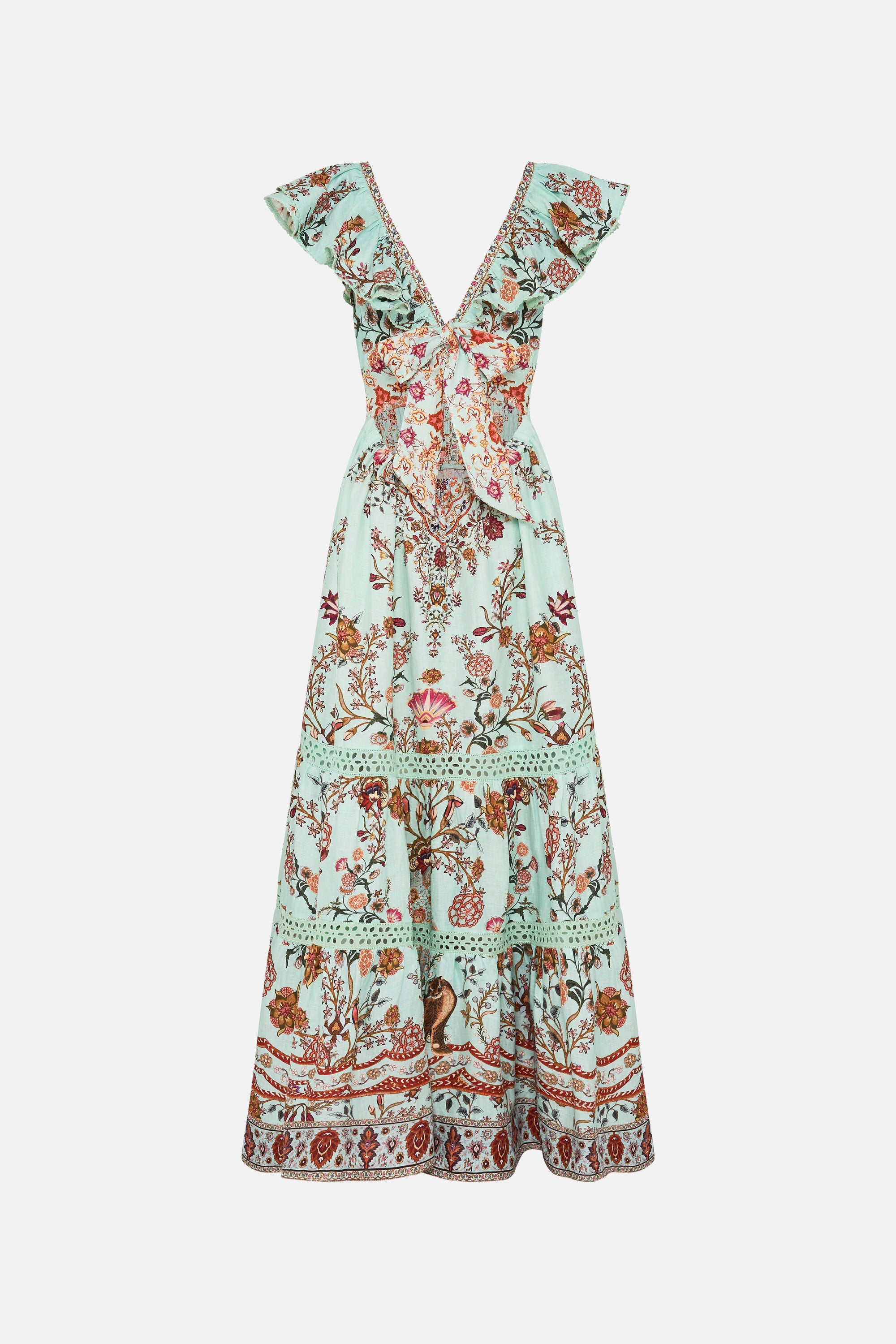 Tiered dress with neck frill - 7