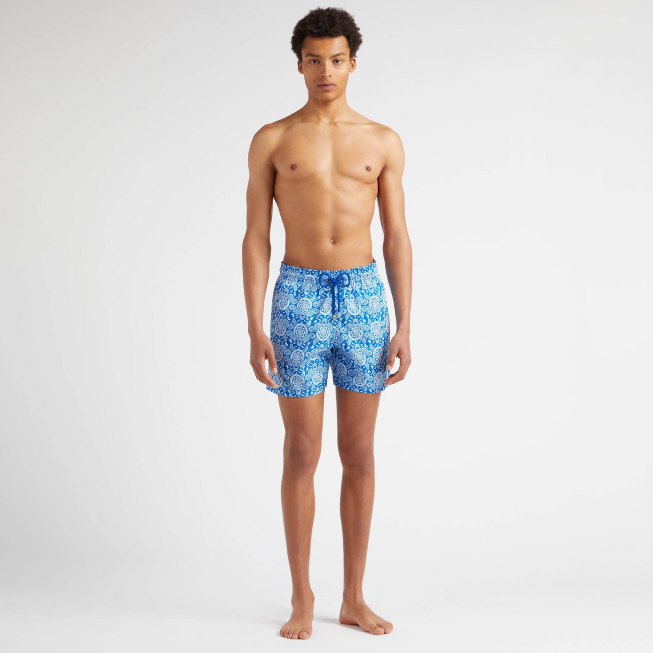 Men Ultra-Light and Packable Swim Trunks Tribal Turtles - Blue - 1