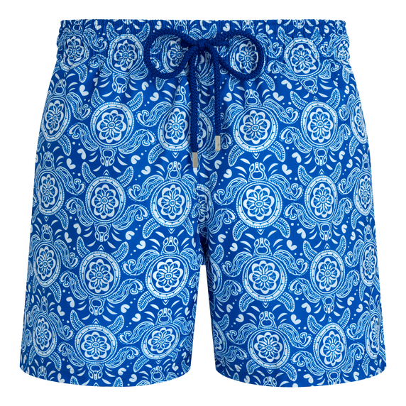 Men Ultra-Light and Packable Swim Trunks Tribal Turtles - Blue - 4