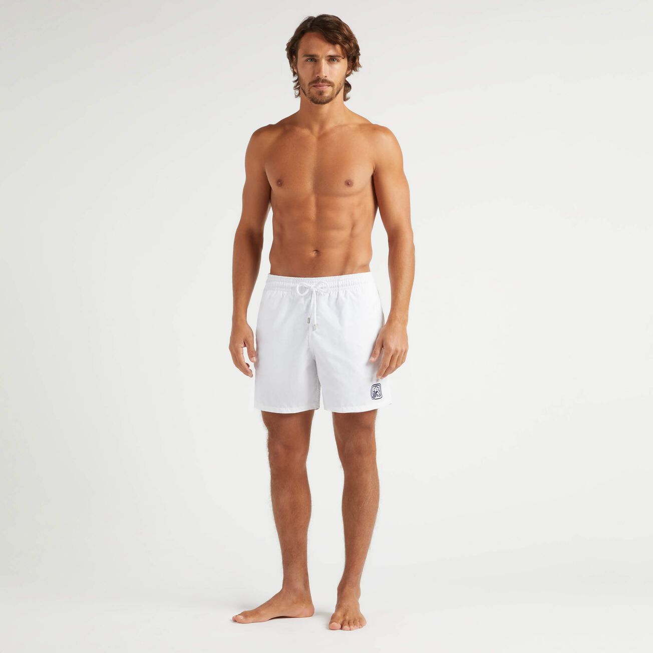 Men Swim Shorts - Vilebrequin x Ines de la Fressange - White - 1