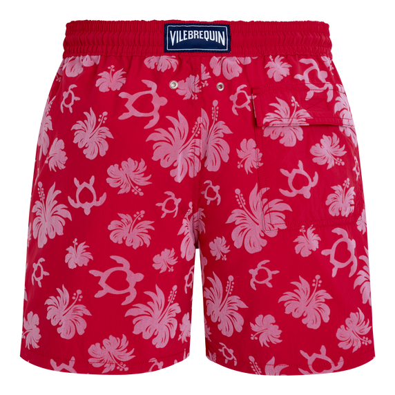Men Swim Trunks Flocked Turtle Heart Tahiti - Red - 5