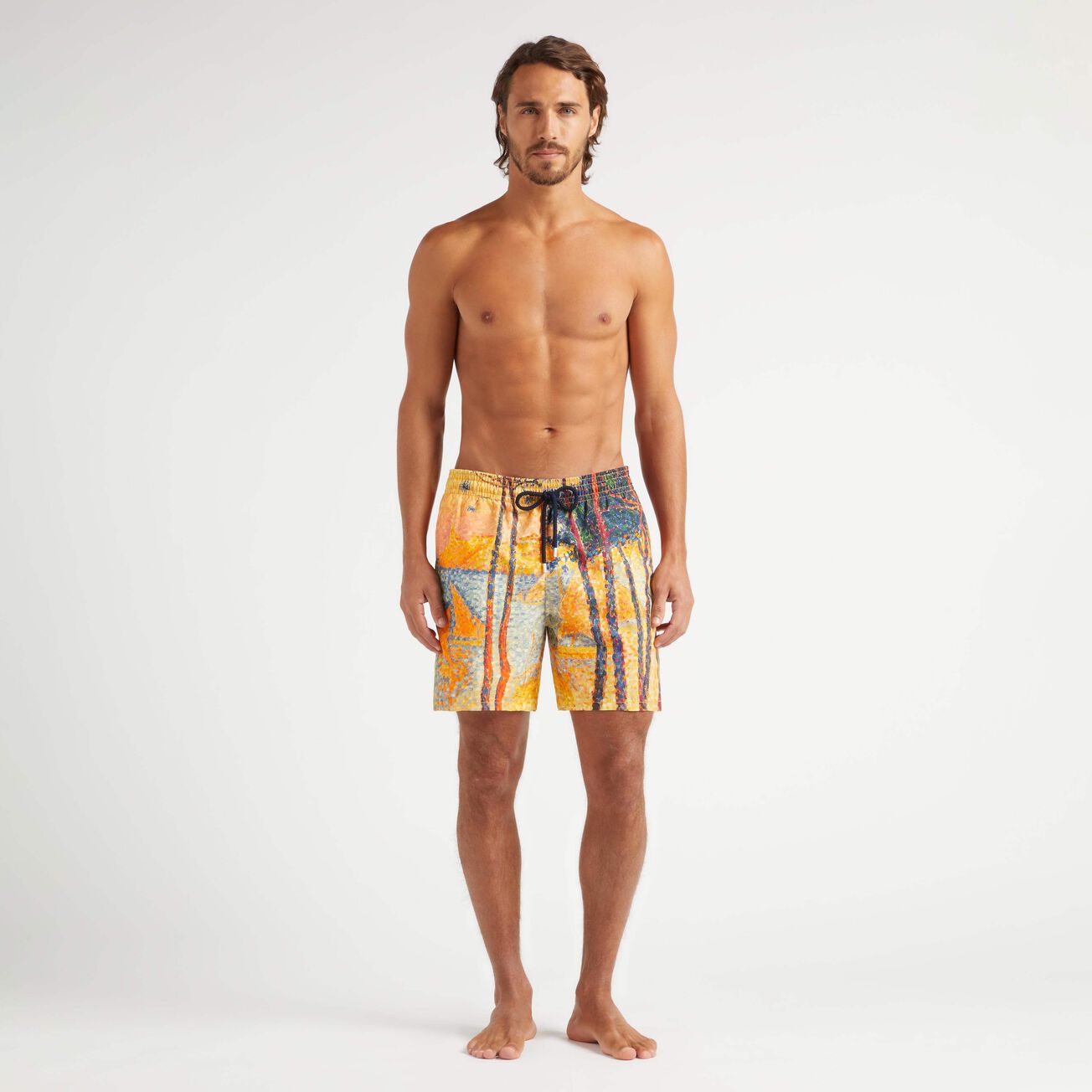 Men 360 Swim Trunks Voile et Pins - Vilebrequin x Paul Signac - Yellow - 2