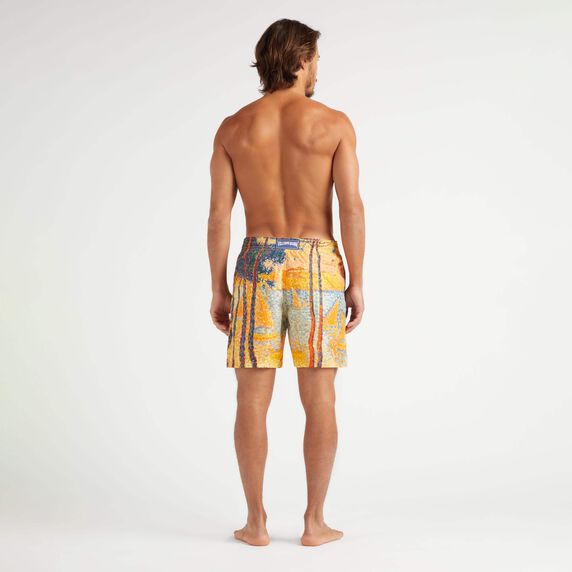 Men 360 Swim Trunks Voile et Pins - Vilebrequin x Paul Signac - Yellow - 3