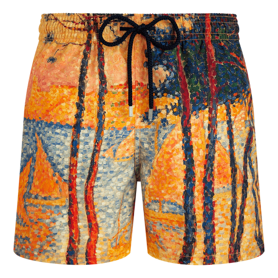 Men 360 Swim Trunks Voile et Pins - Vilebrequin x Paul Signac - Yellow - 4