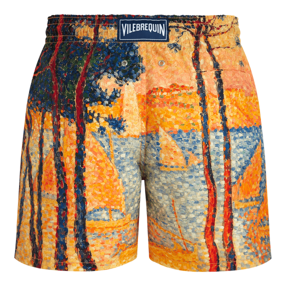 Men 360 Swim Trunks Voile et Pins - Vilebrequin x Paul Signac - Yellow - 5