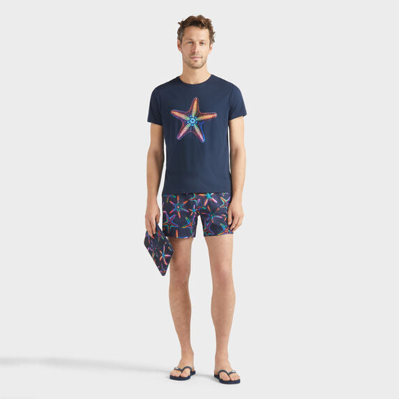 Men Stretch Short Swim Shorts Disco Stars - 3