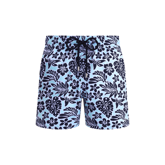 Men Stretch Short Swim Shorts Jungle Leaves - 4