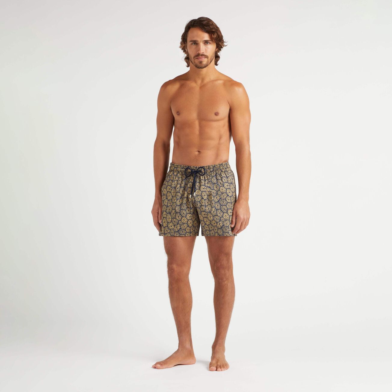 Men Stretch Short Swim Shorts Carapaces - Navy - 1