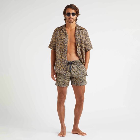 Men Stretch Short Swim Shorts Carapaces - Navy - 3