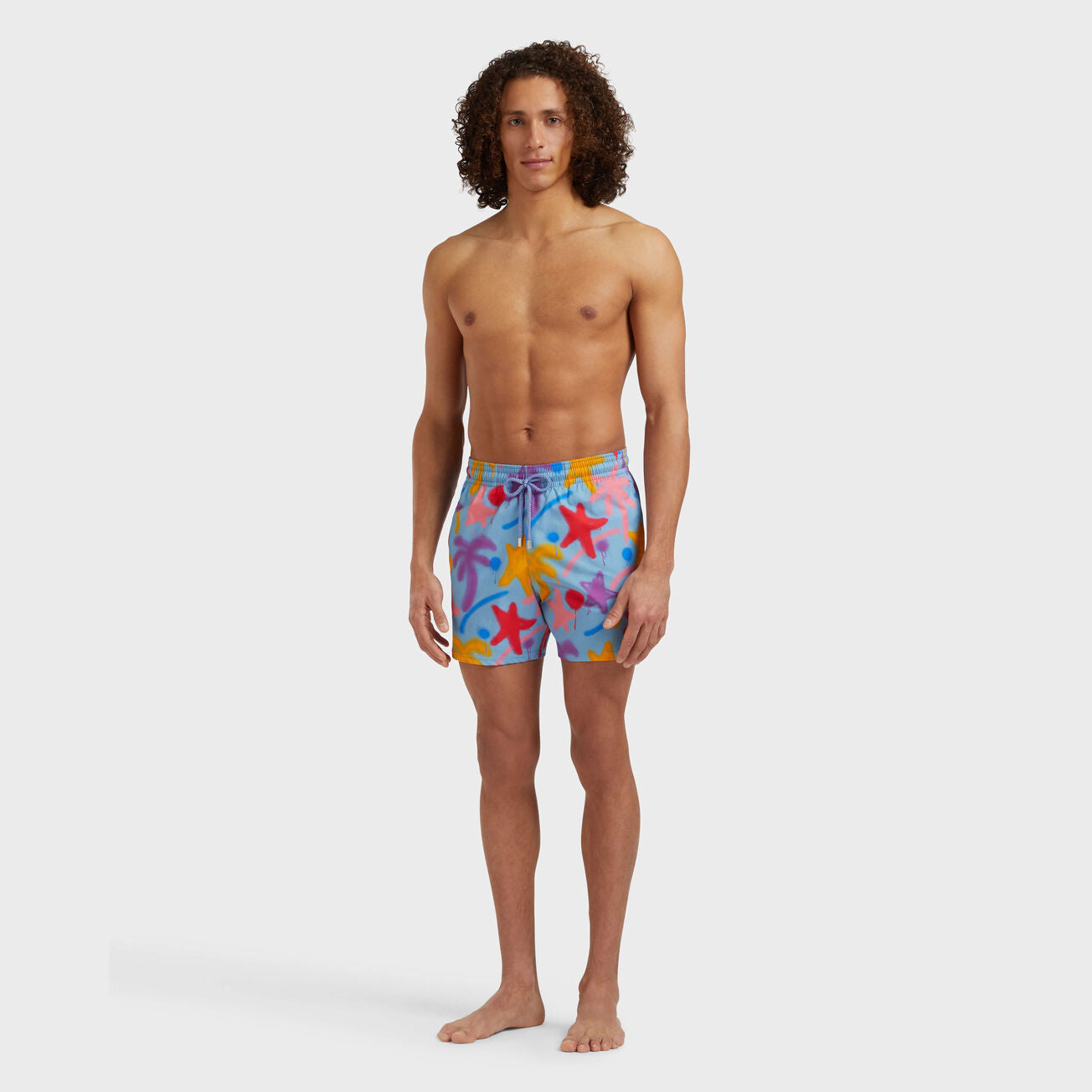 Men Stretch Short Swim Shorts Spray Paint - VBQ x Palm Angels - 1