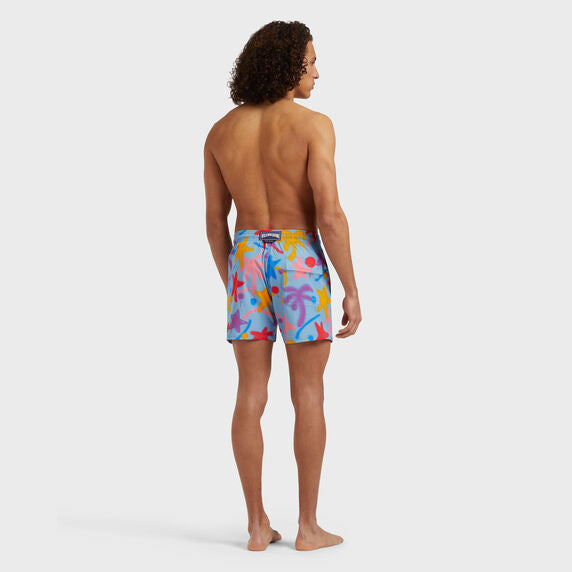 Men Stretch Short Swim Shorts Spray Paint - VBQ x Palm Angels - 2