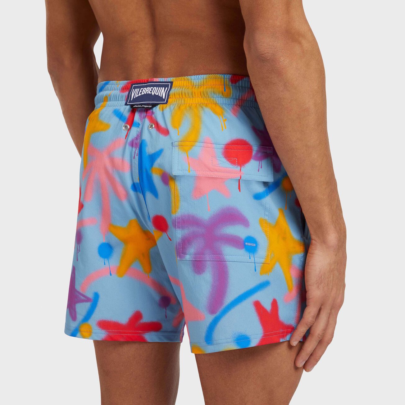 Men Stretch Short Swim Shorts Spray Paint - VBQ x Palm Angels - 3