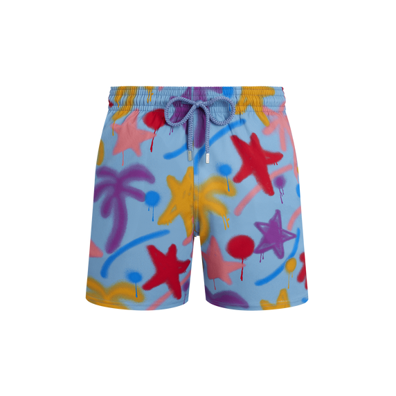 Men Stretch Short Swim Shorts Spray Paint - VBQ x Palm Angels - 4
