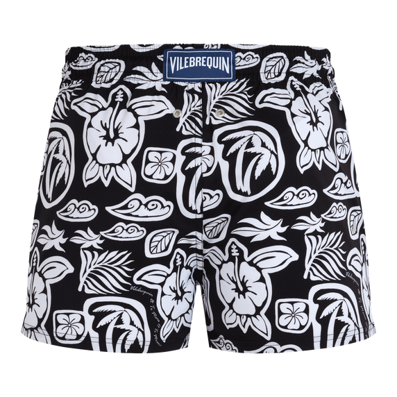 Men Short Swim Shorts Tahiti Turtles - Black - 5