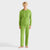 Men Terry Long-sleeves Hooded T-shirt - Green - 1