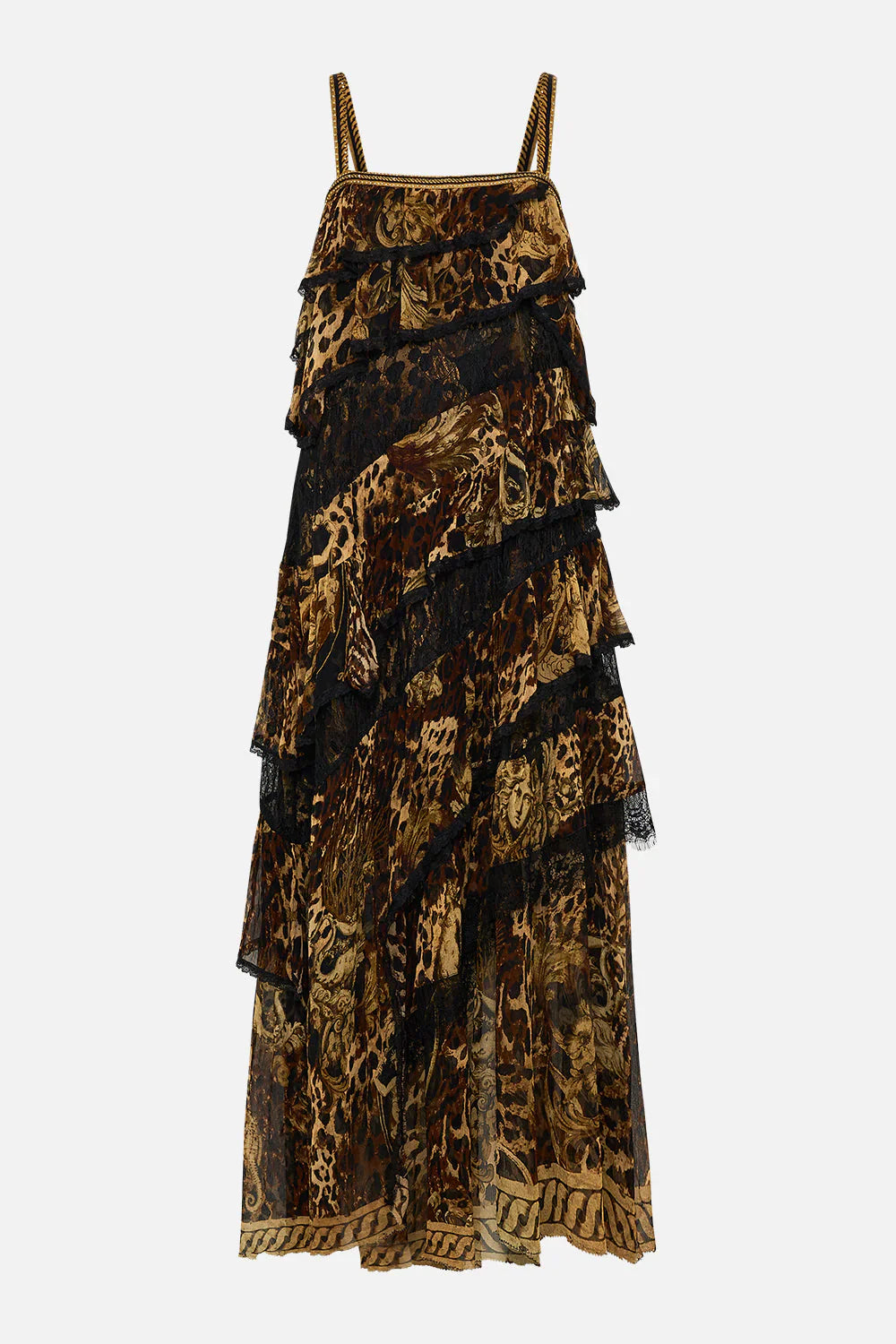 Asymmetric spliced lace dress - 5