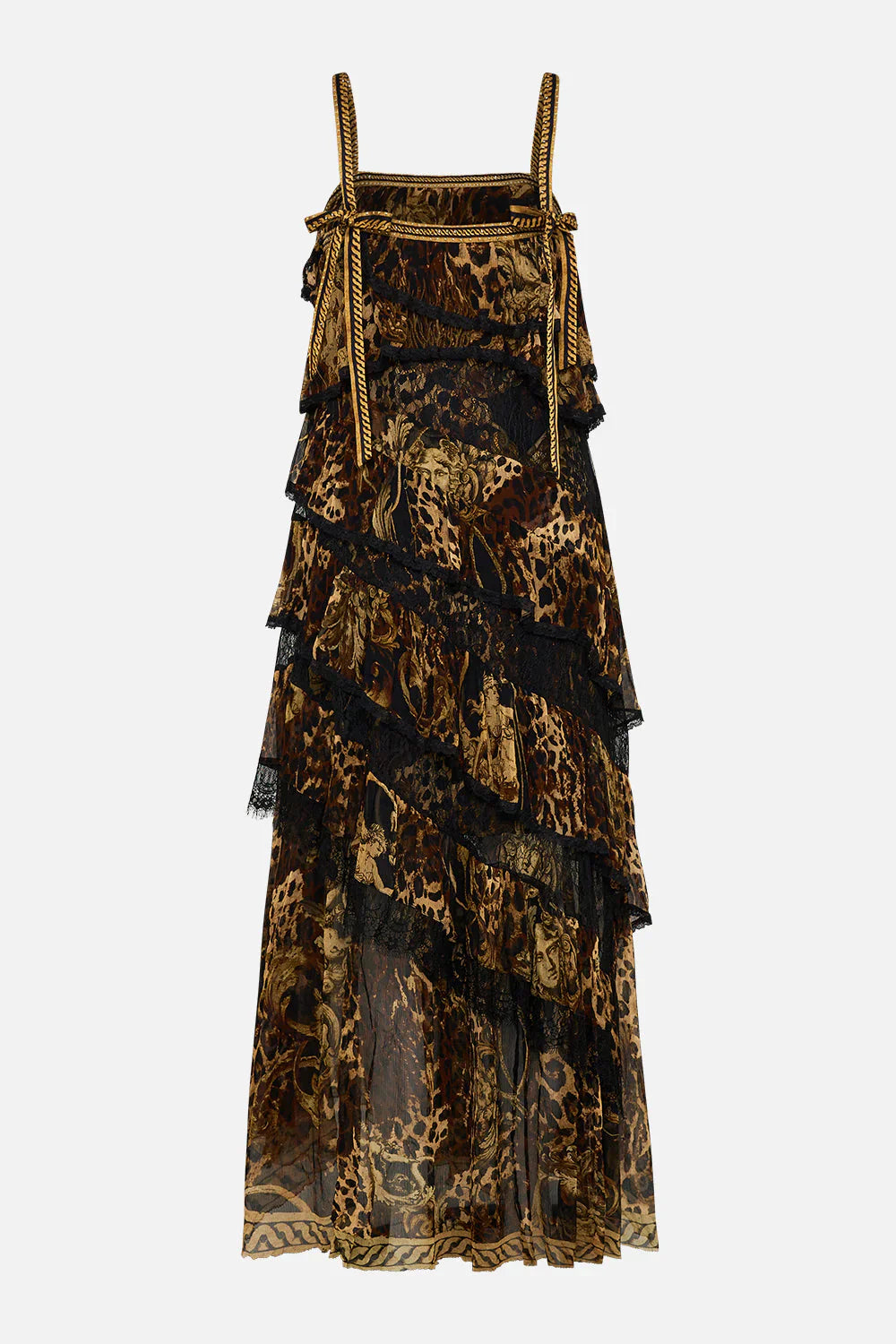 Asymmetric spliced lace dress - 6