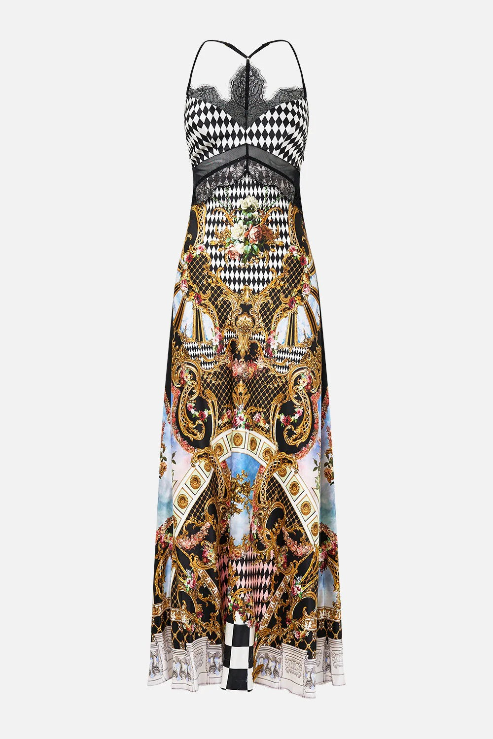 Lace splice bias long dress - 6