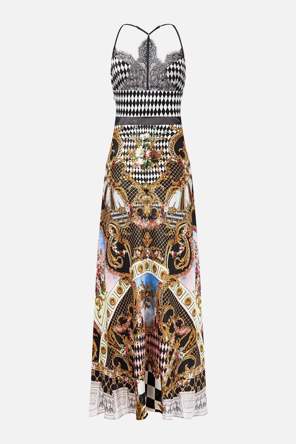 Lace splice bias long dress - 7
