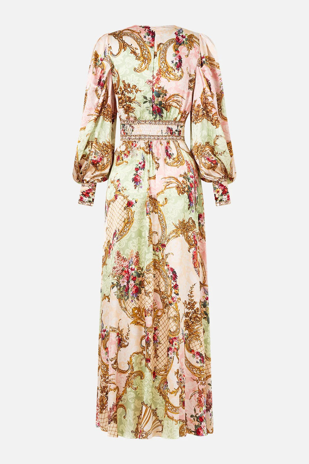Shaped waistband dress with gathered sleeves - 7