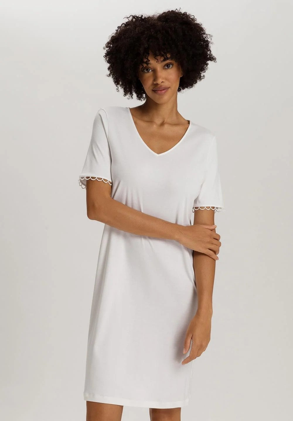 Anouk Short Sleeve Nightdress 100 cm - White - 2