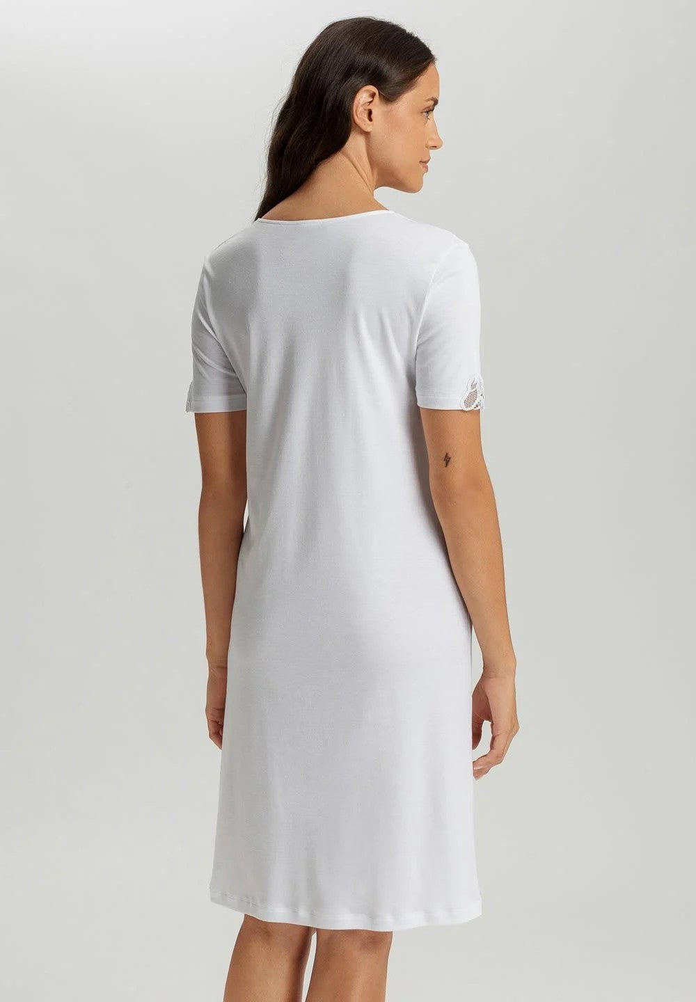 Belina NW Short Sleeves Nightdress 100 cm - White - 3