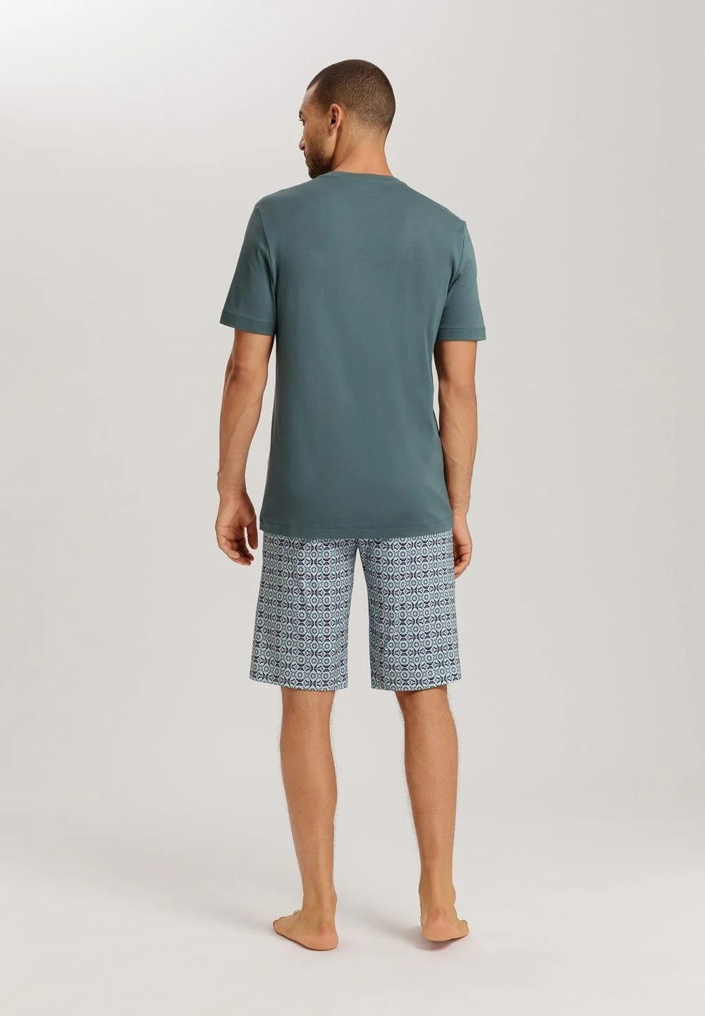 Hanro Night & Day Men S/Slv Pyjama - Green - 2