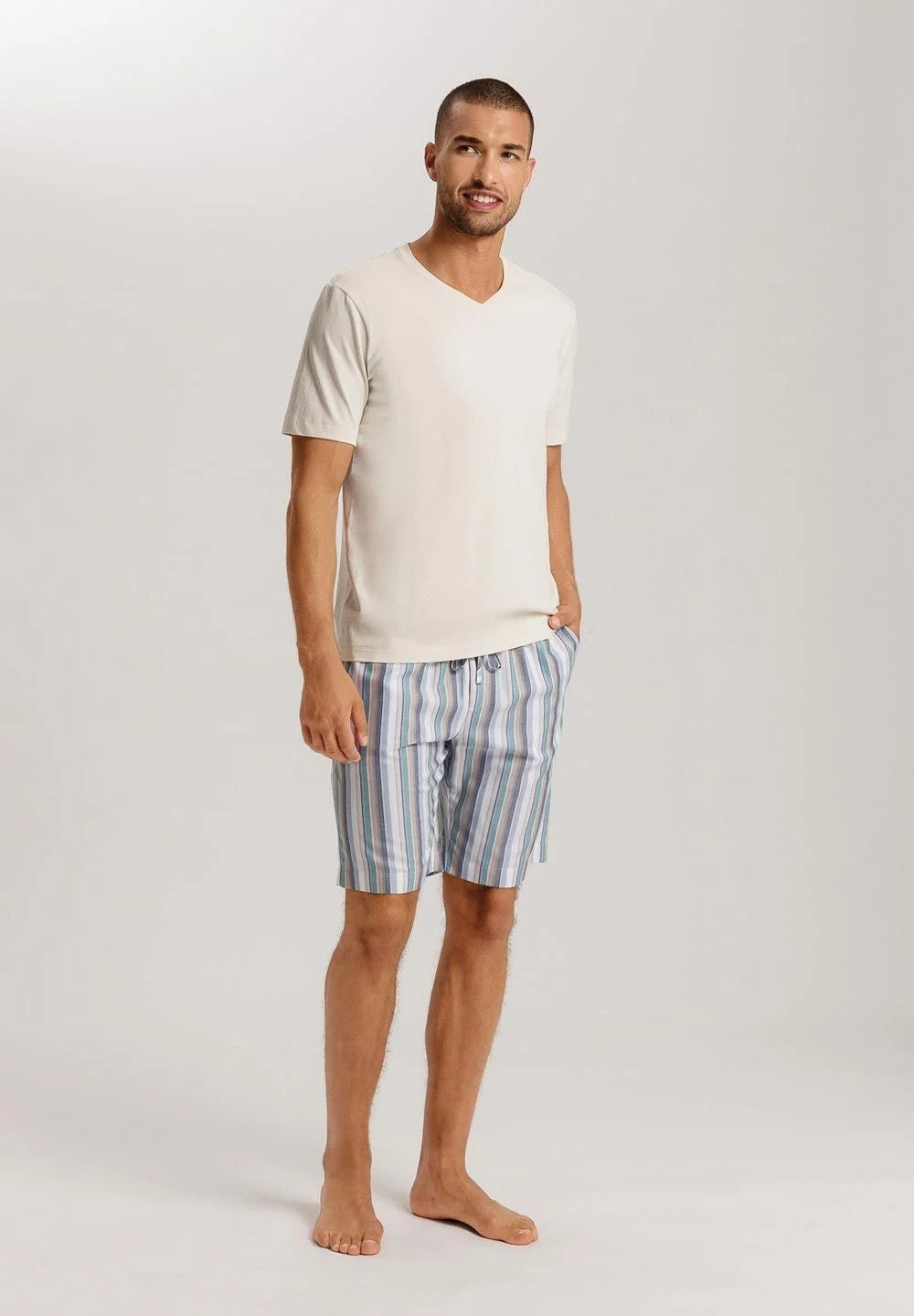 Hanro S/SLV Pyjama - Sand - 1