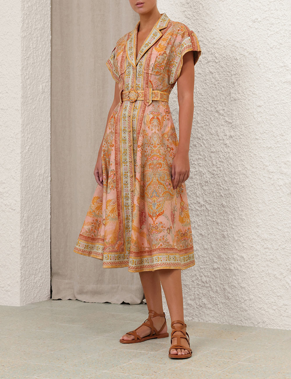 Acacia Midi Shirt Dress - Pink - 2