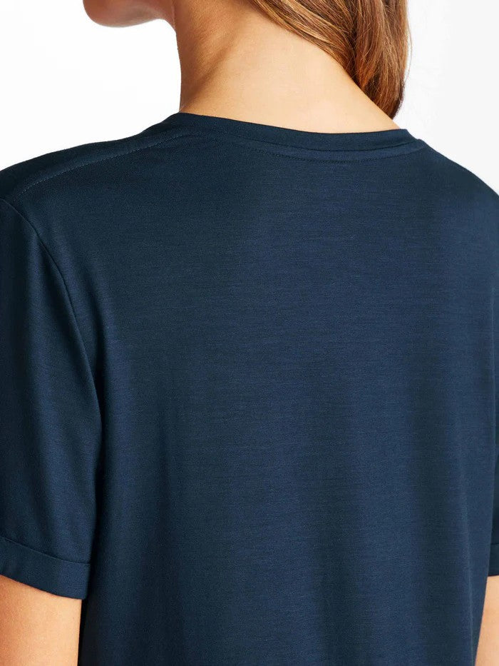 Lara Micro Modal Stretch Navy - Women's V-Neck Sleep T-Shirt - 5
