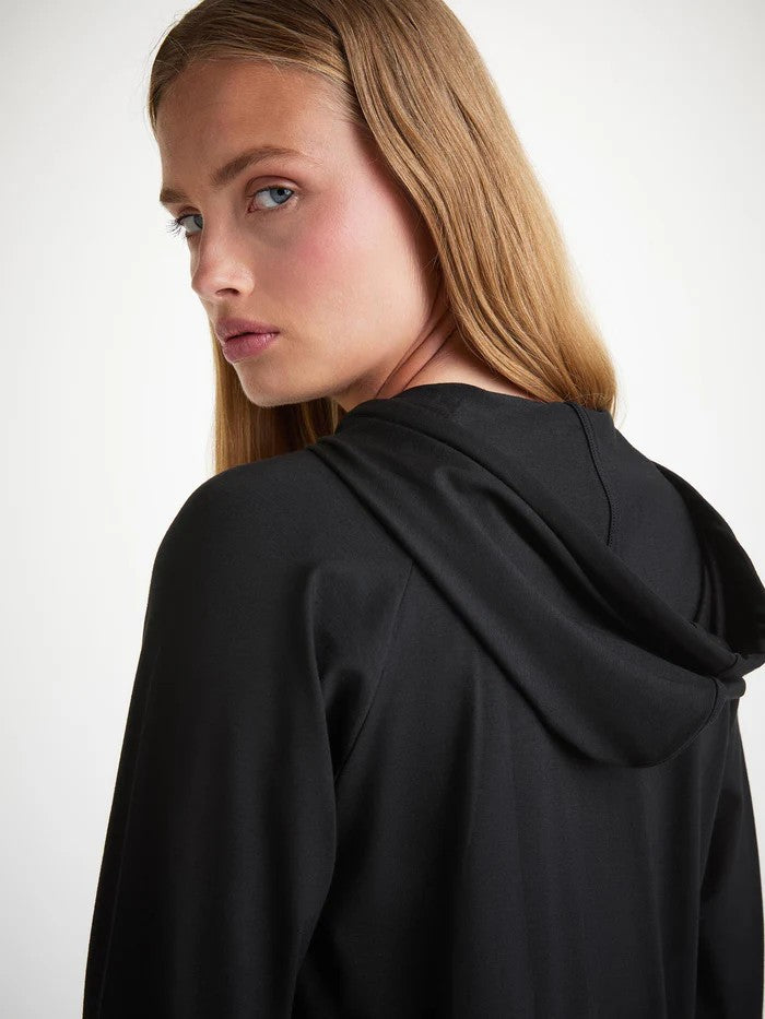 Basel Micro Modal Stretch - Women's Pullover Hoodie with Trousers - Black - 4