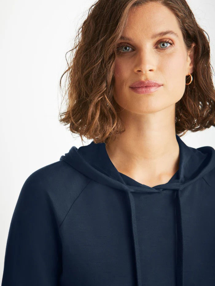 Basel Micro Modal Stretch - Women's Pullover Hoodie with Trousers - Navy - 3