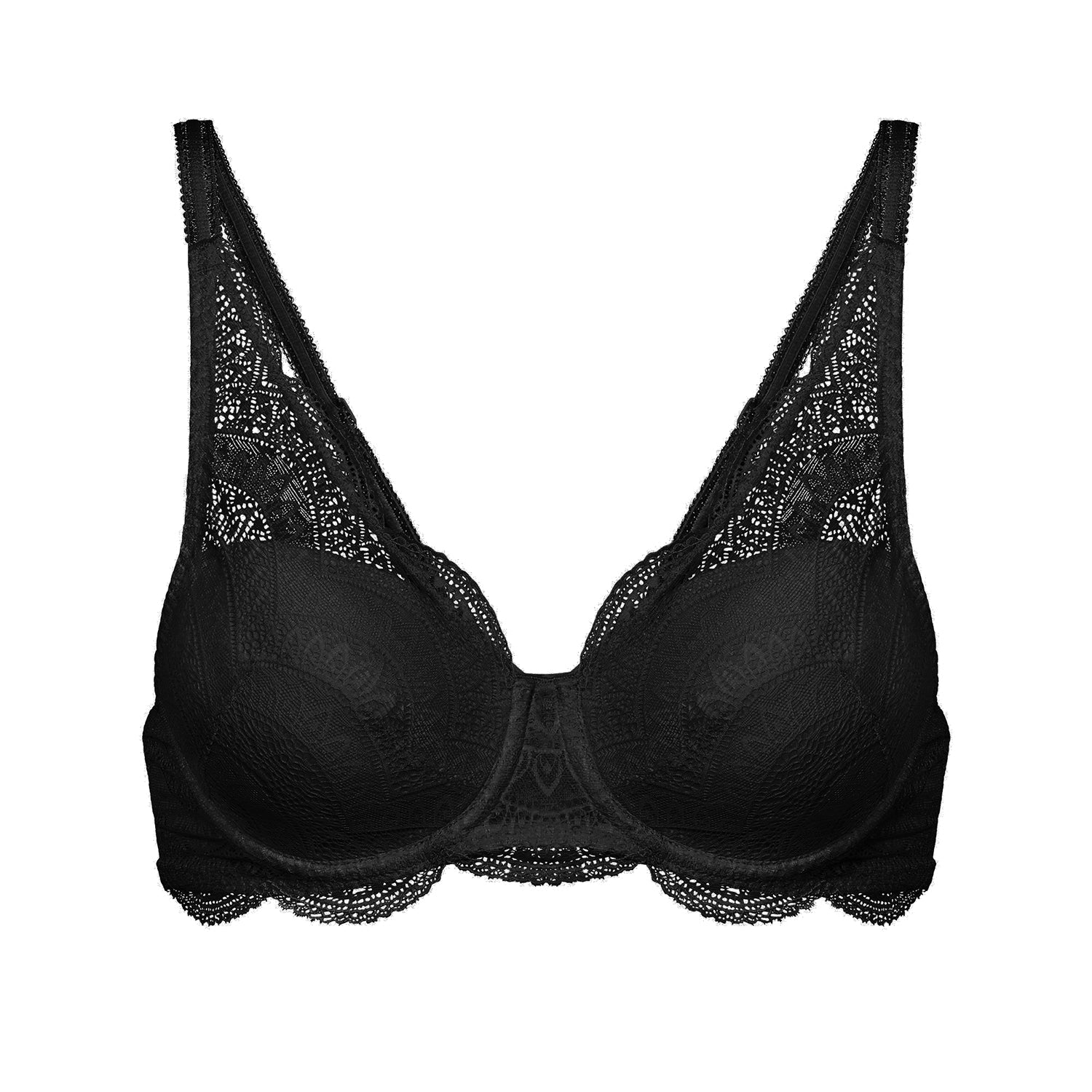 Karma Squared Neckline Spacer Bra - Black - Image 6