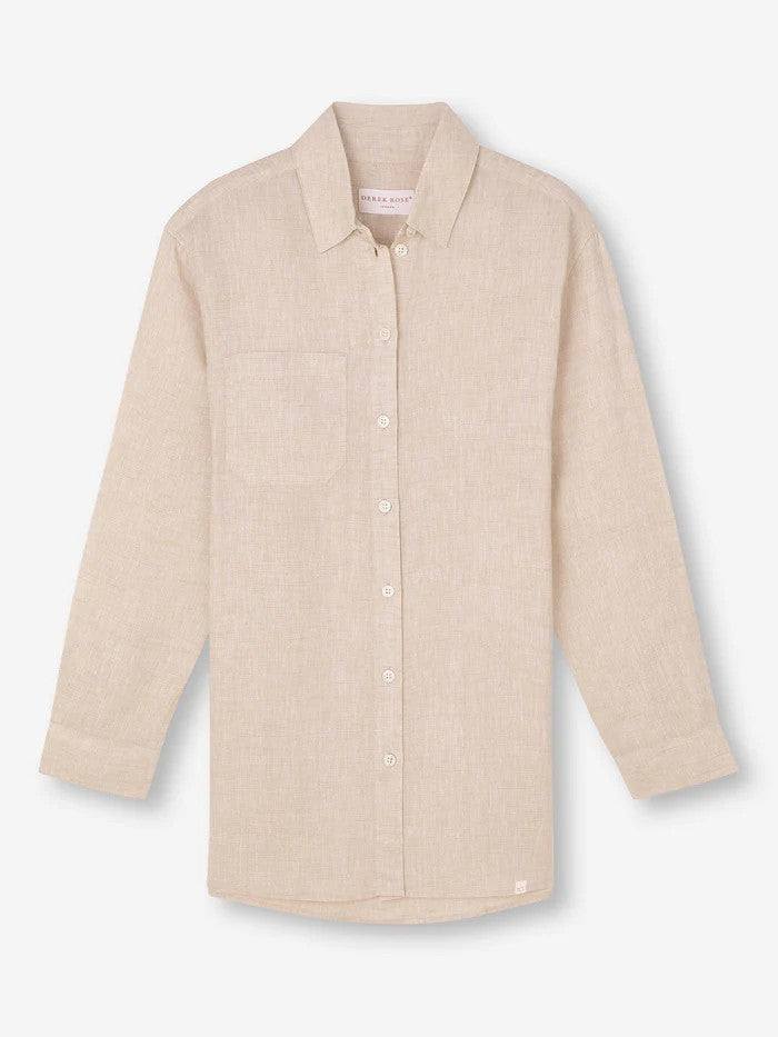 Sicily Linen Sand - Women's Shirt with Trousers - Sand - 3