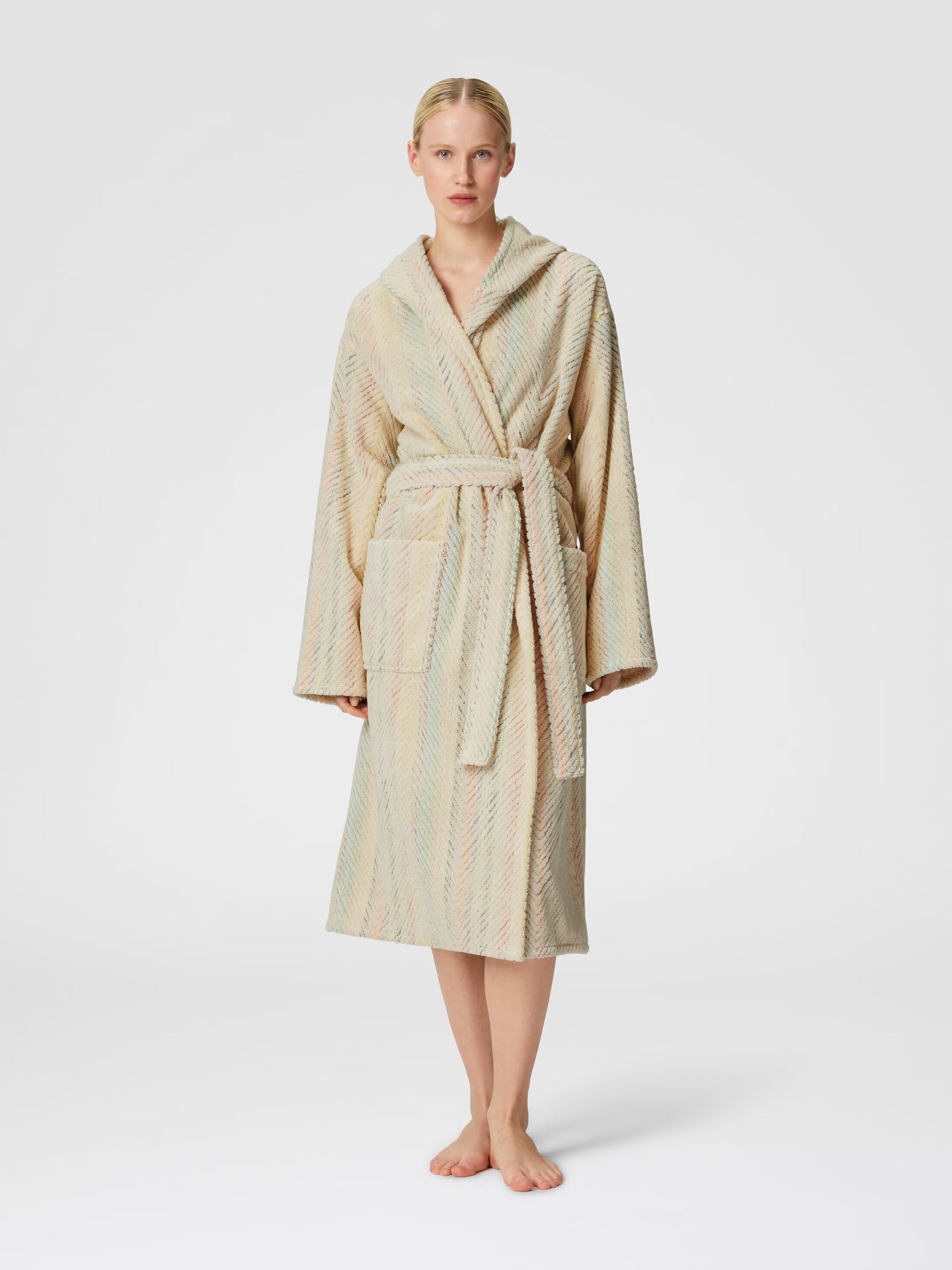 Harmony chevron cotton terry bathrobe - 1