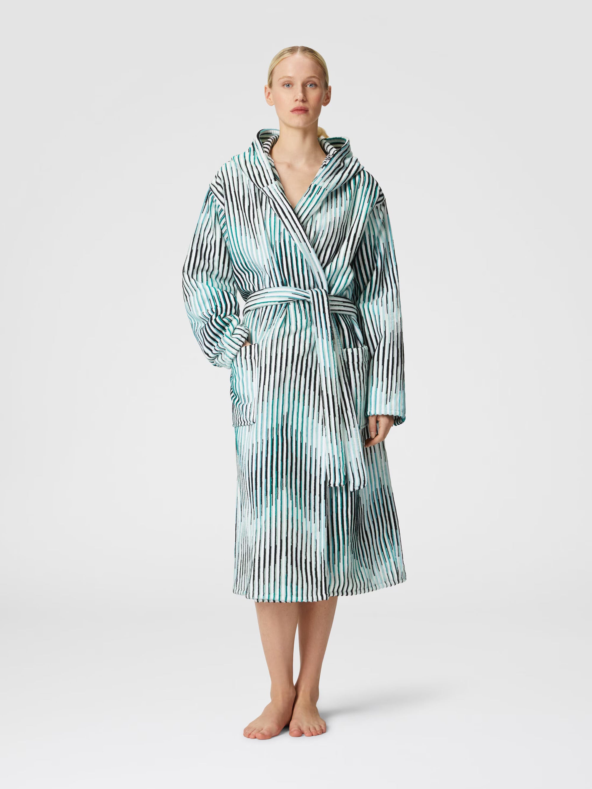 Arpeggio bathrobe in slub cotton terry - 1