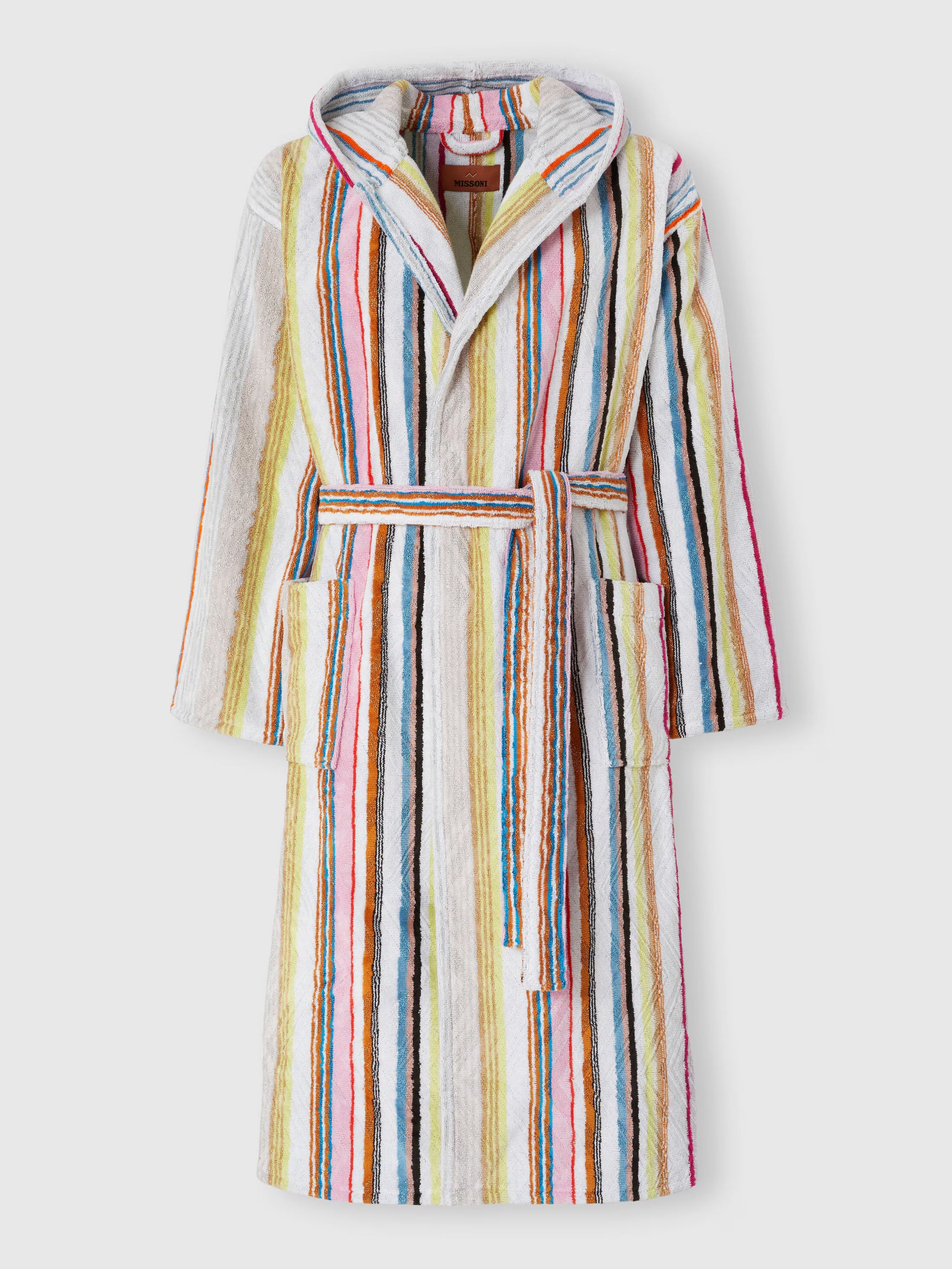 Moonshadow cotton terry bathrobe with lurex - 2