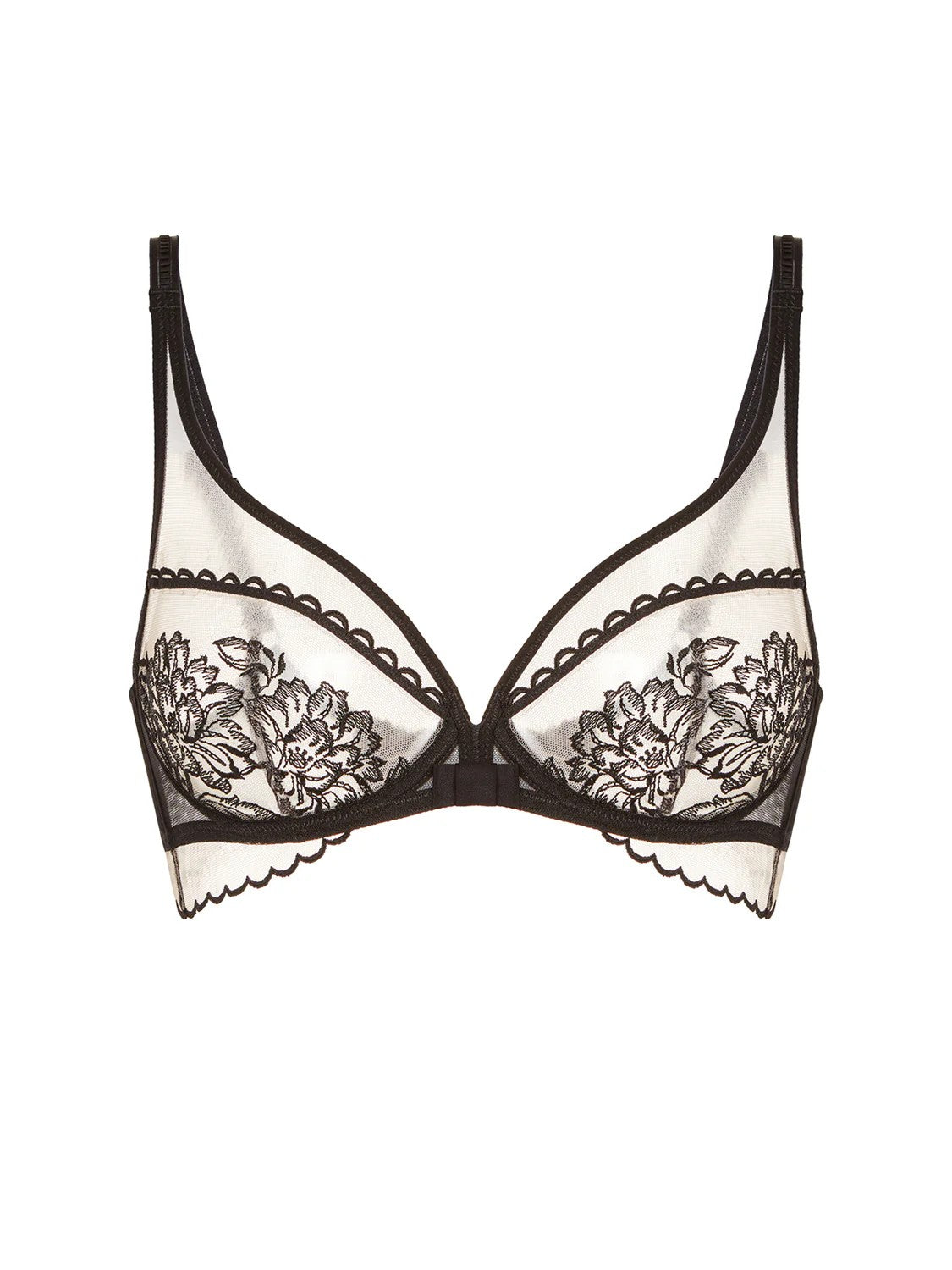 Romance plunging underwired bra - Black - 6