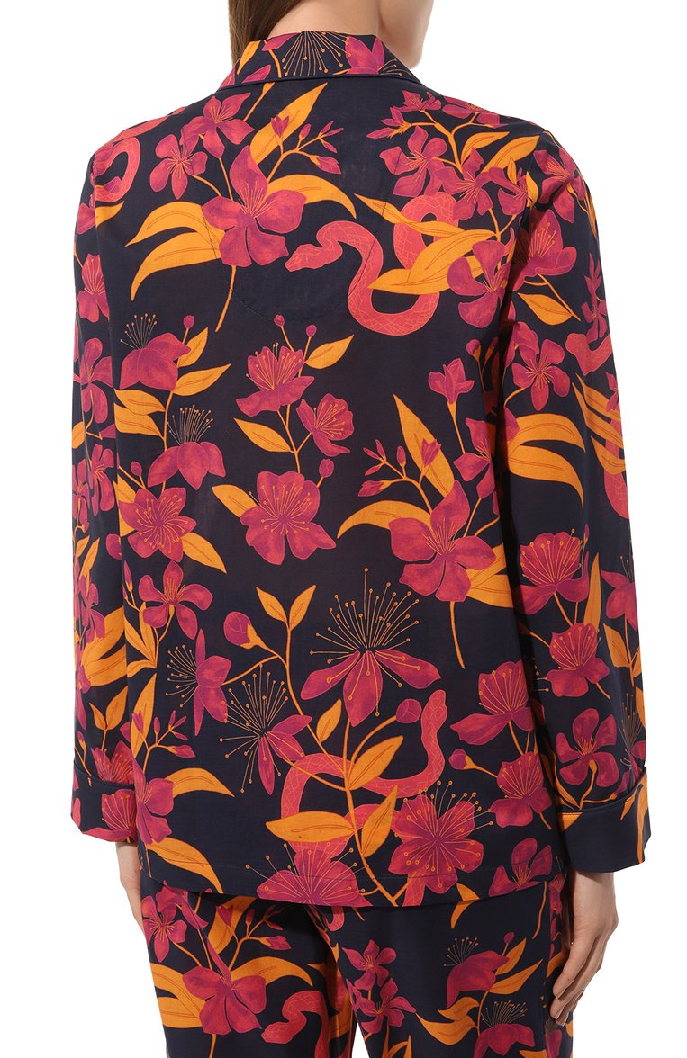 Floral cotton pyjama set - Navy - 3