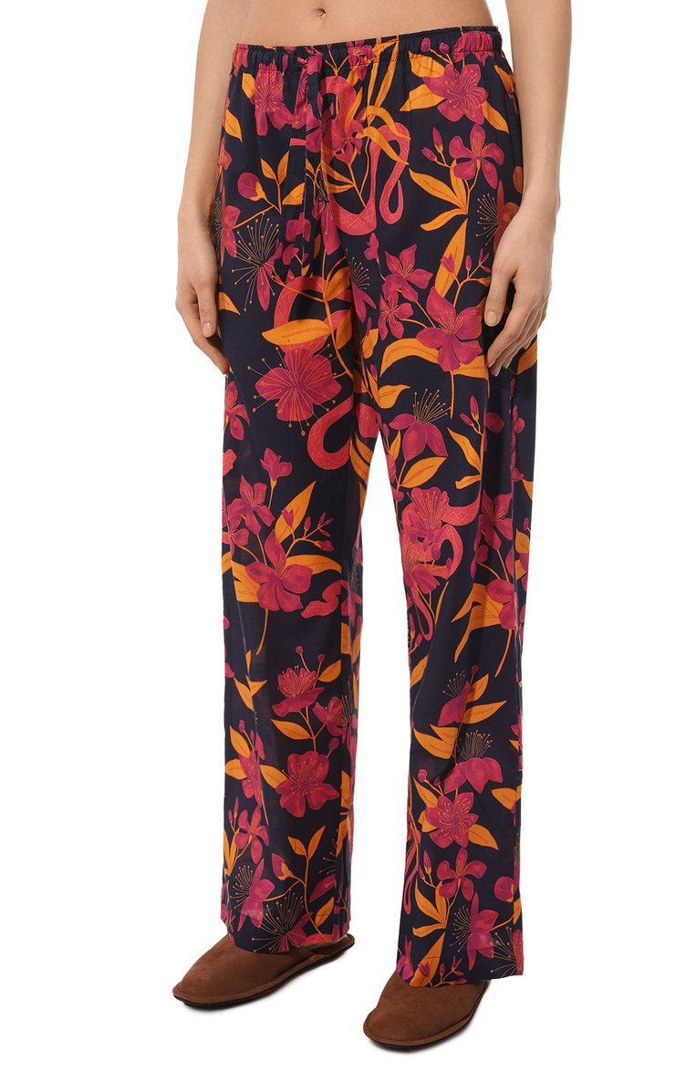 Floral cotton pyjama set - Navy - 4