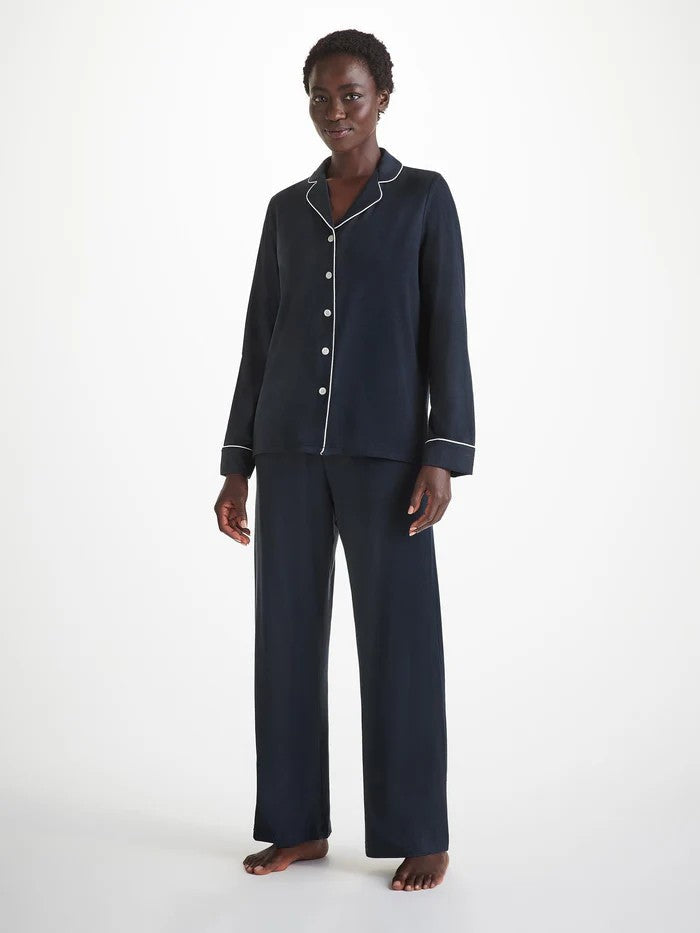 Lara Micro Modal Stretch Navy - Women's Pyjamas - Navy - 1