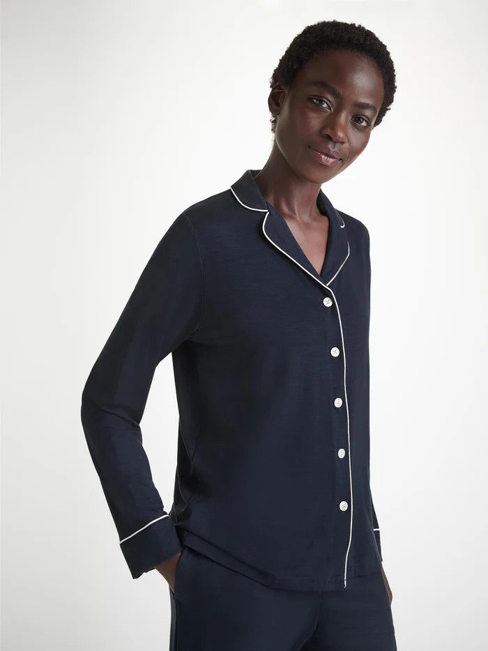 Lara Micro Modal Stretch Navy - Women's Pyjamas - Navy - 2
