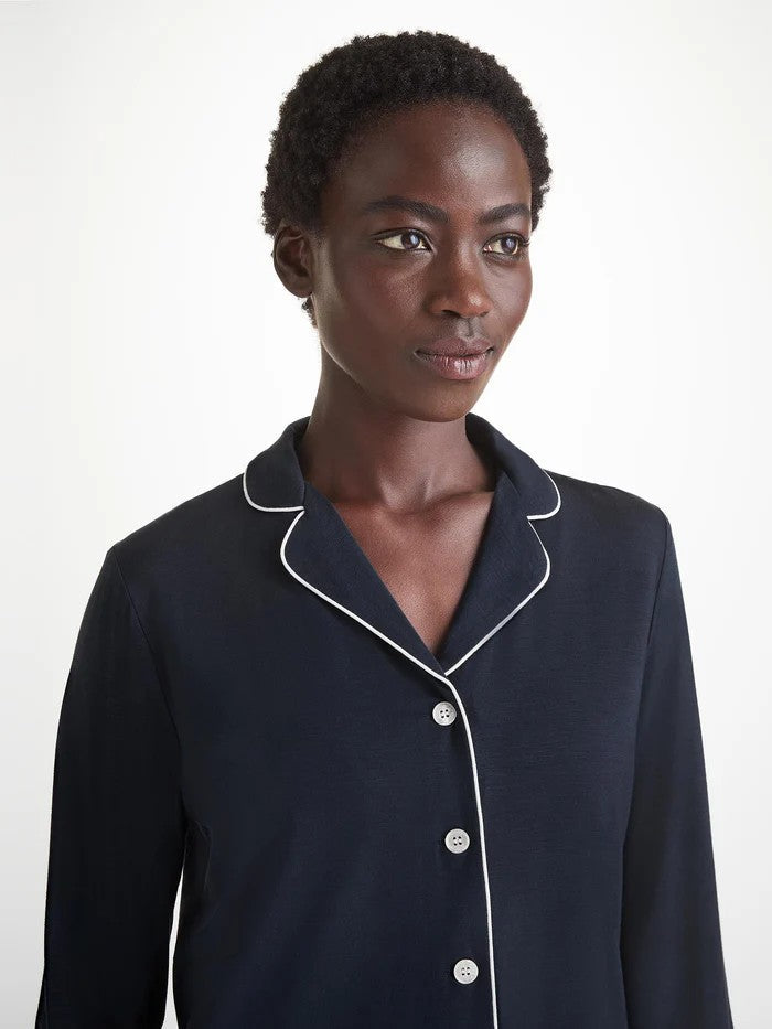 Lara Micro Modal Stretch Navy - Women's Pyjamas - Navy - 4