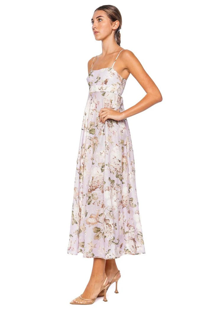Acacia Lilac Floral Bandeau Midi Dress - Lilac - 2