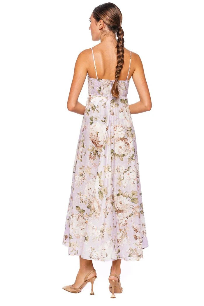 Acacia Lilac Floral Bandeau Midi Dress - 3