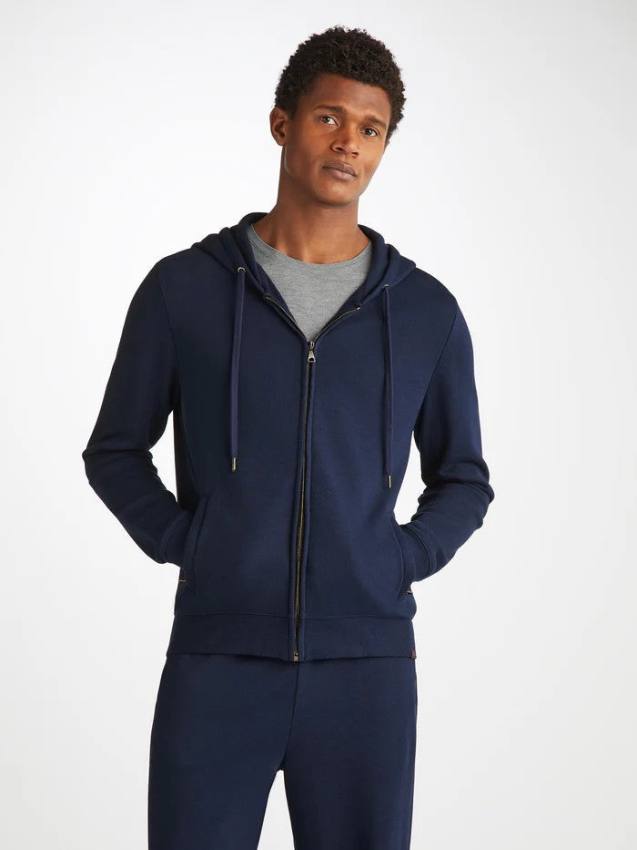 Quinn Cotton Modal Navy - Men's Hoodie with Trousers - Navy - 2