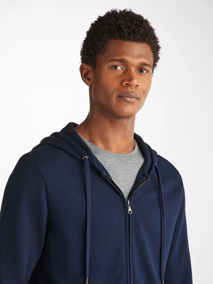 Quinn Cotton Modal Navy - Men's Hoodie with Trousers - Navy - 4